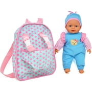 Dolls To Play 13in Soft Baby Doll with Pink Backpack Carrier, Lifelike Weighted Body, Machine Washable, Ages 3+