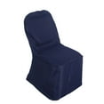 thumbnail image 6 of Efavormart 10PCS Round Top Navy Blue Polyester Banquet Chair Covers Linen Dinning Chair slipcover For Wedding Party Event Catering, 6 of 11