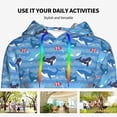 thumbnail image 4 of Kdxio Blue Fish Print Womens Oversized Hoodies Sweatshirts Hooded Pullover Tops Sweaters Casual-X-Large, 4 of 7