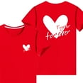 thumbnail image 2 of WREESH Family Matching T-Shirts for Kids Comfortable Crew Neck Short Sleeve Tops with Heart Prints for Family Outings Red, 2 of 5