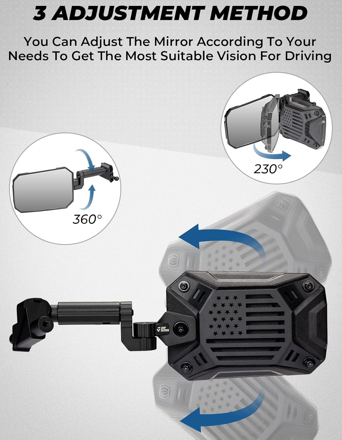 JOYTUTUS Mirrors Doors Off Compatible with 2018-2023 Wrangler JL/JLU & Gladiator JT, JL Side Mirrors with Ball Adapter, Wider View
