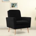 thumbnail image 4 of Frida Fleece Minimalist Accent Chair Set of 2 – Black, 4 of 10