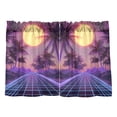 thumbnail image 7 of Yayeee Kitchen Curtains Tier Pair Light Filtering 27"x36" Rod Pocket Short Cafe Window Panel, Night Purple Road, 7 of 7
