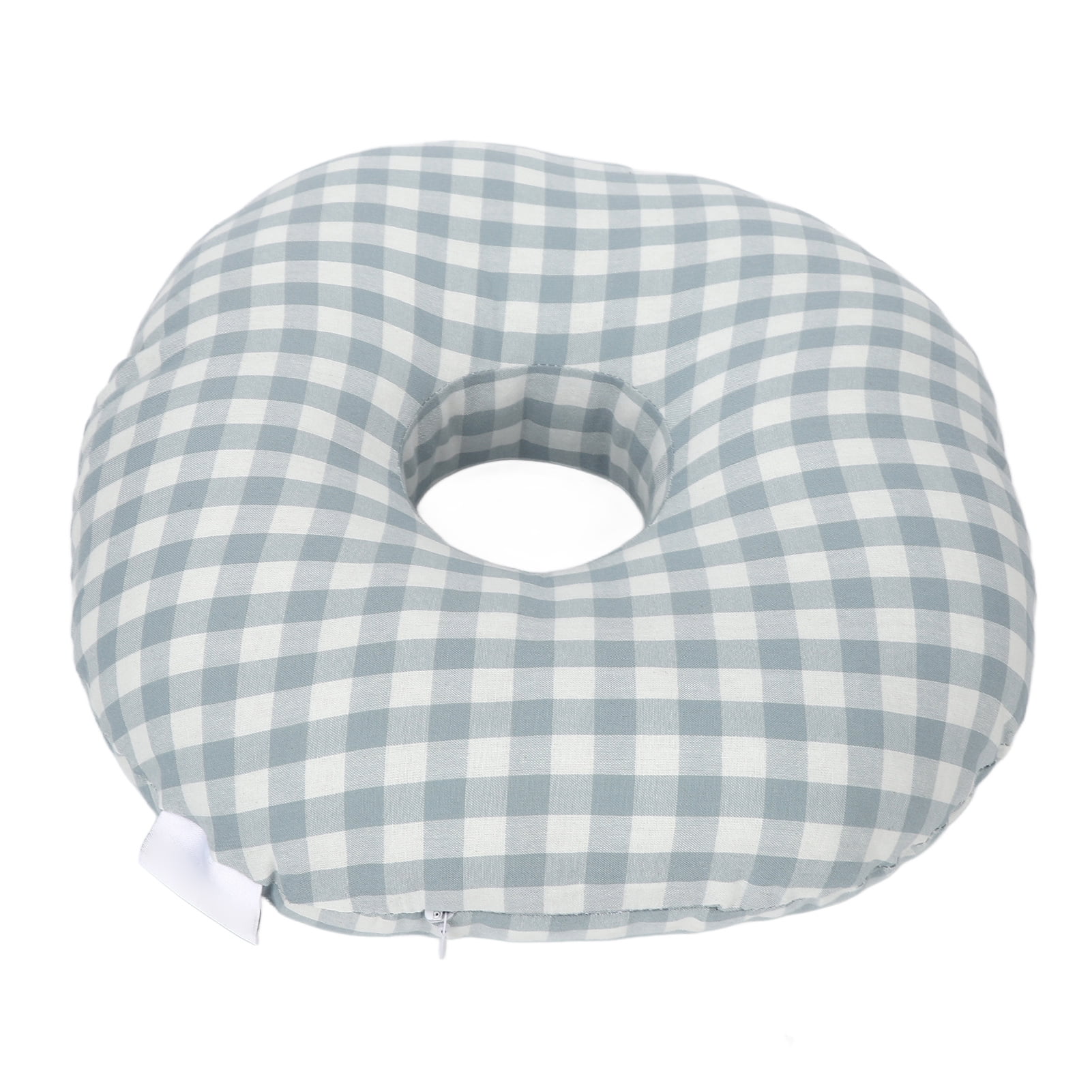 Ear Pillow, Large Hole Supportive  Ear Pillow Blue Gingham Soft  for Sleep for Inflammation