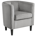 thumbnail image 3 of Alden Design Contemporary Barrel Accent Chair for Livingroom, Gray Velvet, 3 of 10