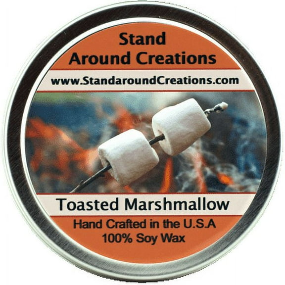 TOASTED MARSHMALLOW TIN 6-OZ. ALL NATURAL SOY CANDLE