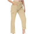 thumbnail image 2 of Kureaily Women's Solid Color Casual Athletic Pants With Pockets And Button Comfort Fit Long Trousers Straight Leg Pant, 2 of 5