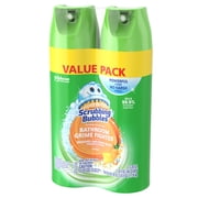 Scrubbing Bubbles Disinfectant Bathroom Shower & Tub Cleaner Grime Fighter Aerosol Spray, Citrus, 20 oz, 2 Pack