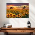 thumbnail image 2 of Elephant Stock Sunflower Field Dusk Wall Art - Horizontal Canvas Wall Art - Living Room Wall Decor - Nature Canvas - Purple And Teal Decor - 24" x 16", 2 of 4