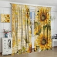 thumbnail image 5 of Sunflower Blackout Curtains Vintage Rustic Farmhouse Yellow Floral Sunflower Botanical Bedroom Living Room Bathroom Rod Pocket Decoration Window Drapes 2 Panels W21xL54in, 5 of 6