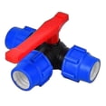 thumbnail image 1 of 40mm 3-Way Ball Valve with Quick Connect for PVC/PE Hose Tee Connector & Switch, 1 of 4