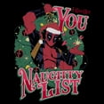 thumbnail image 2 of Mens Marvel: Deadpool Naughty List Christmas Wreath T Shirt, 2 of 5