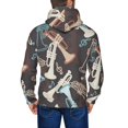 thumbnail image 5 of Full Zip Hooded Sweatshirt Pullover Hoodies for Men, Trumpet Music Time Vintage, 5 of 5