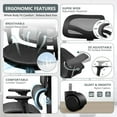 thumbnail image 4 of Office Chair, Ergonomic Desk Chair with Adjustable Height and Lumbar Support Swivel Desk Computer Chair with Flip up Armrests for Conference Room, Drak Gray, 4 of 7