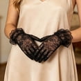 thumbnail image 4 of TIANZEN Elegant Summer Black Lace Trim For And Girls – Lightweight Sheer Mesh Sun Mittens With Delicate Floral Design Short Length Mittens for Women Cold Weather Heated Winter, 4 of 4