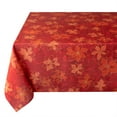 thumbnail image 1 of Benson Mills Poinsettia Scroll Printed Rectangle Fabric Table Cloth Winter Holiday and Christmas Tablecloth (60"" X 120"" Rectangular Red), 1 of 5