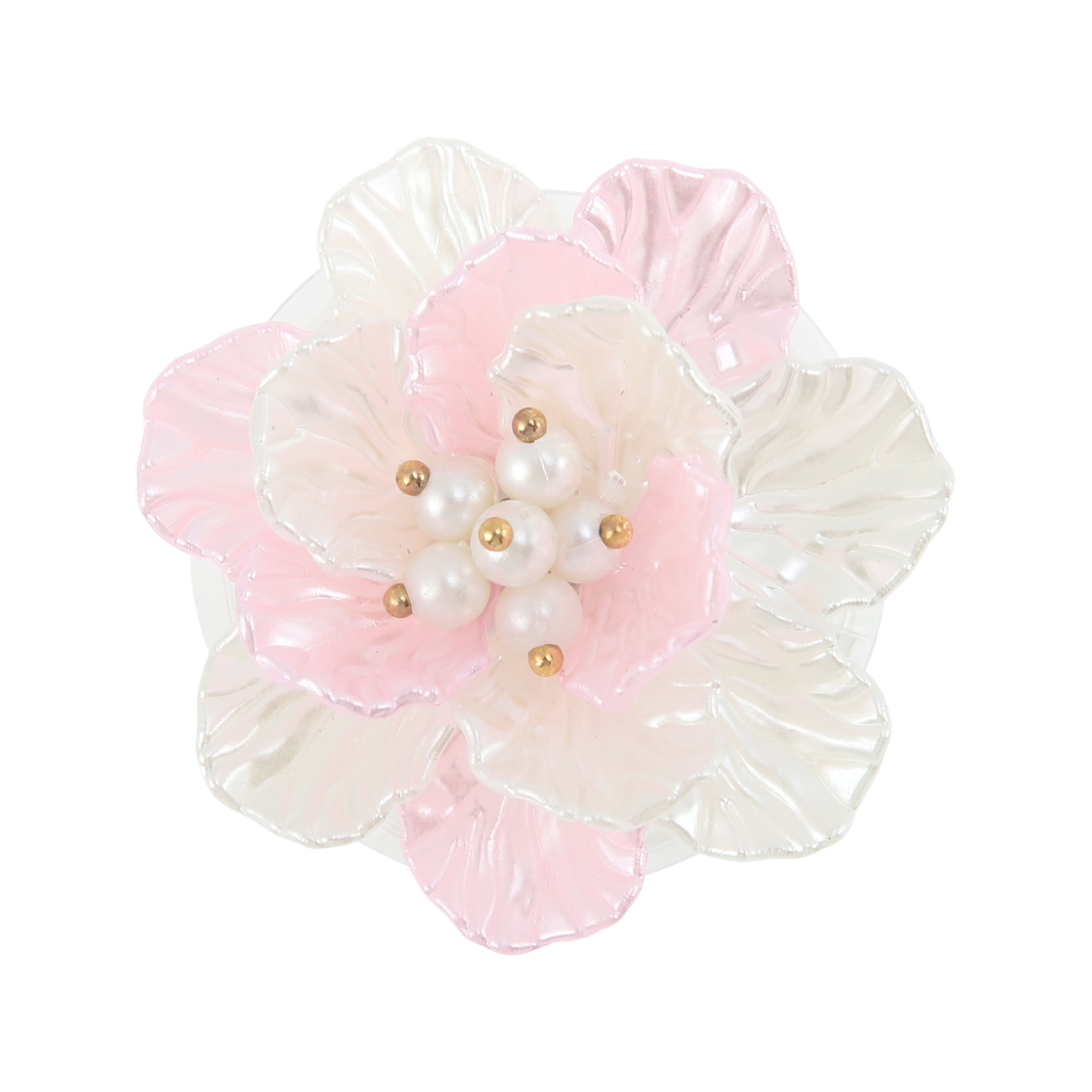 Unique Bargains Shell Flower Phone Grip 1 Pc Pink White