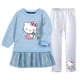 thumbnail image 5 of Hello Kitty niños niñas dibujos animados Otoño e Invierno manga larga falda plisada de terciopelo dorado vestido + conjunto de pantalones cálidos casuales, 5 of 5