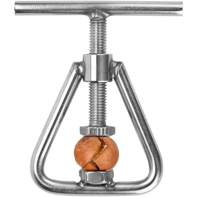 Cascanueces de acero inoxidable de diseño innovador, diseño compacto que garantiza la conservación total de la forma de todas las nueces, resistente con agarre triangular, calidad sólida para uso a