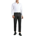thumbnail image 2 of INSPIRE CHIC Dress Pants for Men's Flat Front Expandable Waist Work Business Trousers 28 Black, 2 of 5