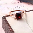 thumbnail image 3 of Vintage Garnet Engagement Ring 4ctEmerald Cut 925Silver Engagement Cluster Ring Moissanite Bridal Ring Promise Cluster Ring Anniversary Gift, 3 of 3