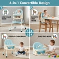 thumbnail image 5 of YUCHANG 4- in-1 Baby High Chair,Adjustable Convertible Infant Baby Feeding Chair Booster for Eating with Detachable Double Tray,5 Point Harness, 5 of 6