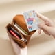 thumbnail image 2 of Monedero de piel auténtica para mujer, monedero pequeño de piel de vaca con capas para tarjetas y llaves, 2 of 4