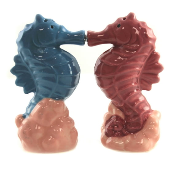 Pacific Giftware Seahorses Marine Life Hippocampus Ceramic Magnetic Salt and Pepper Shaker Set