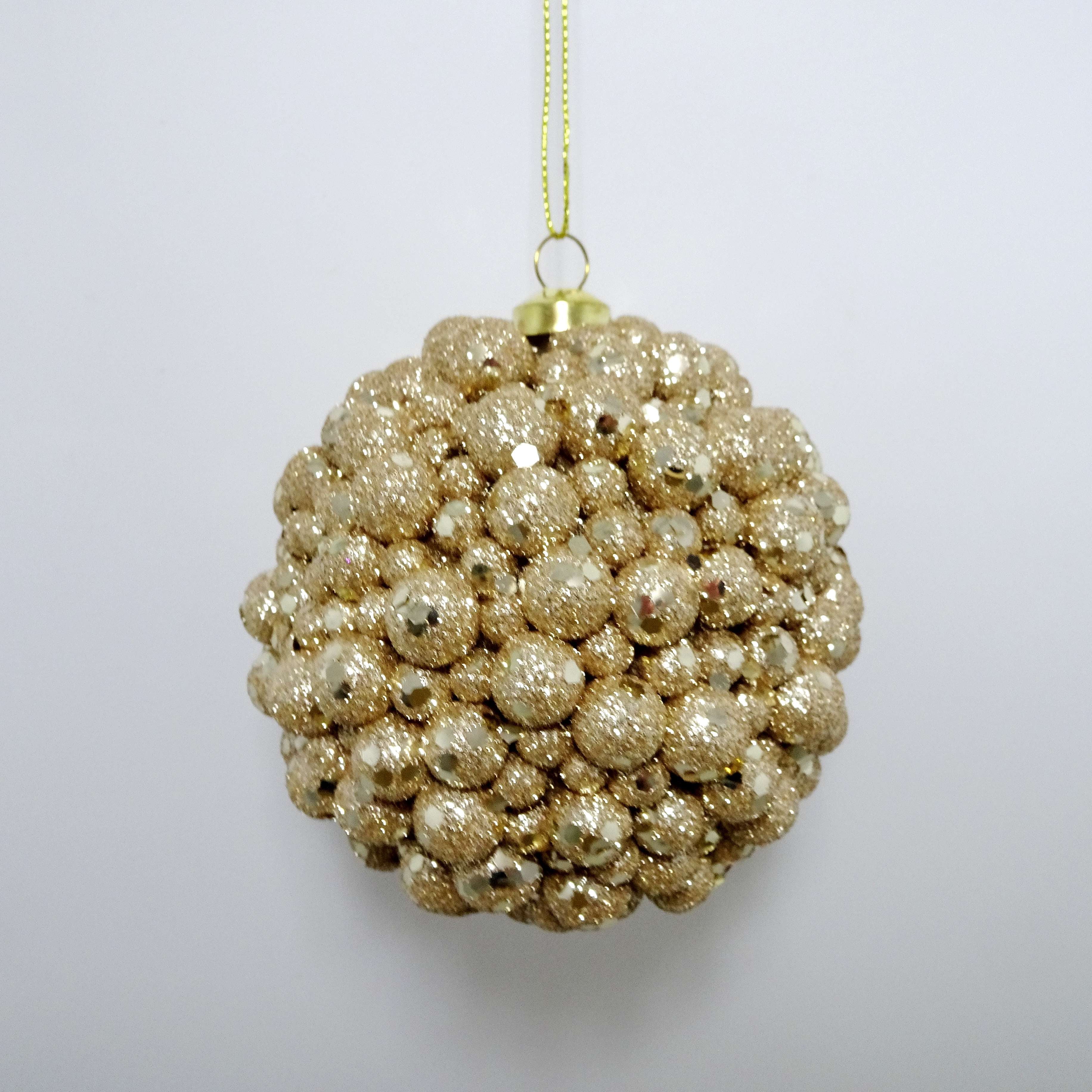 4-Count Gold Berry Balls Christmas Ornaments, 4", by Holiday Time
