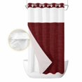 thumbnail image 2 of Vintage Dark Red No Hook Shower Curtain Waterproof,Bathroom Curtains with Snap in Liners and See Through Top Window,Farmhouse Retro Solid Color Linen Texture Hotel Bathtub Curtains Shower 36"Wx72"L, 2 of 8
