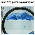 thumbnail image 5 of Moving Sand Art Liquid Motion, 3D Deep Sea Sandscape Color Quicksand Decor, Round Glass Moving Sand Art Picture Relaxing Desktop Home Office Work Decor (7 inch-Blue)-Room Decor, 5 of 10