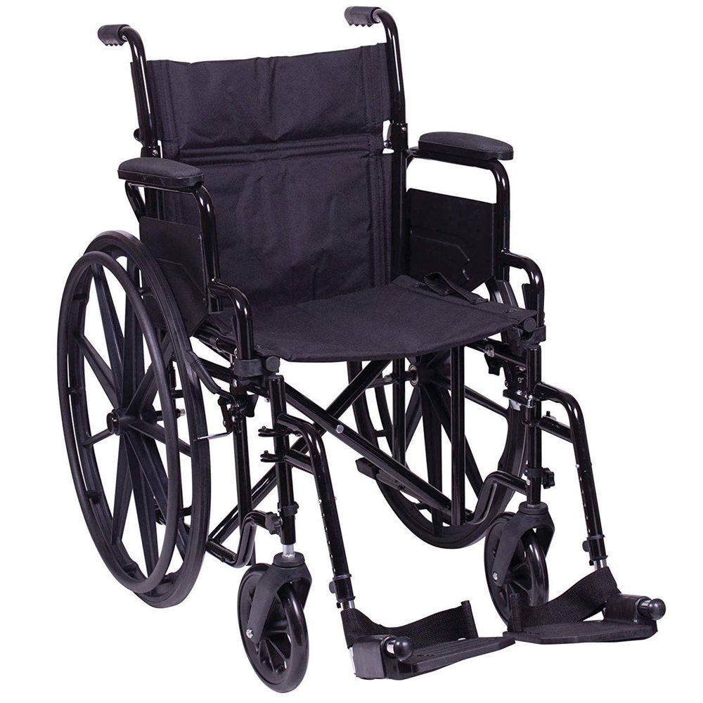 Carex Steel Wheelchair with FlipBack Arms, Foldable Back, and Swing