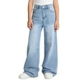 thumbnail image 3 of Teen Girl Jeans Blue Jeans Girls Straight Leg Jeans Wide Leg Jeans Girls High Waist Loose Pants with Pockets School Outfits for Girls 15-16 Years, 3 of 6