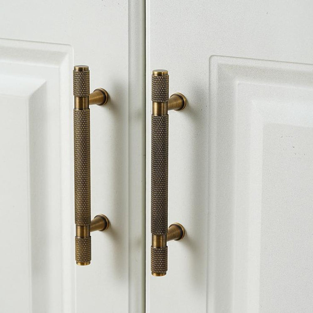 AFQH Brass Handle Exposed Antique Brass Furniture Handle Drawer Cabinet Door Handle