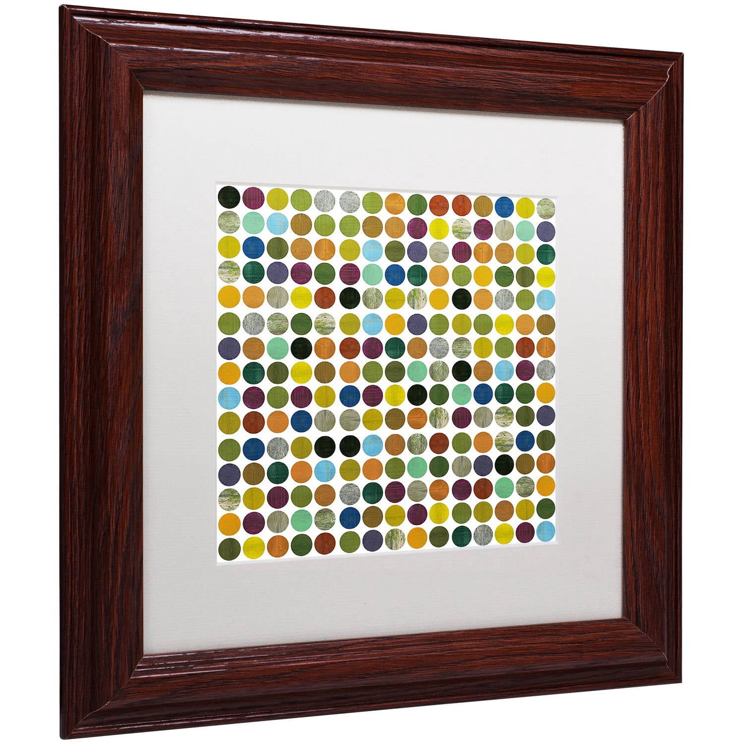 Trademark Fine Art "Rustic Rounds 125" Canvas Art by Michelle Calkins, White Matte, Wood Frame
