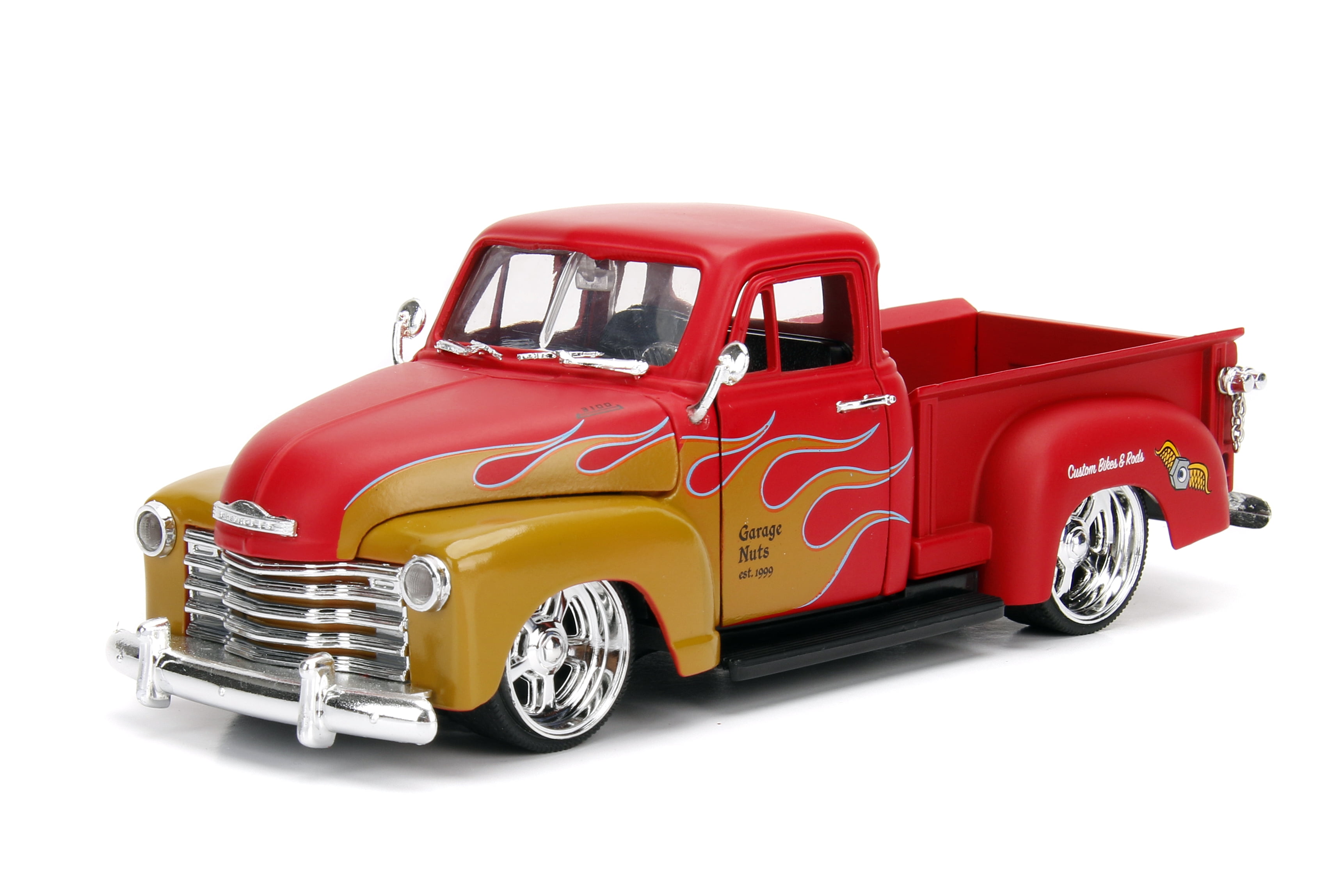 Just Trucks 1:24 1953 Chevy Pickup Die-cast Car Red Orange Flames