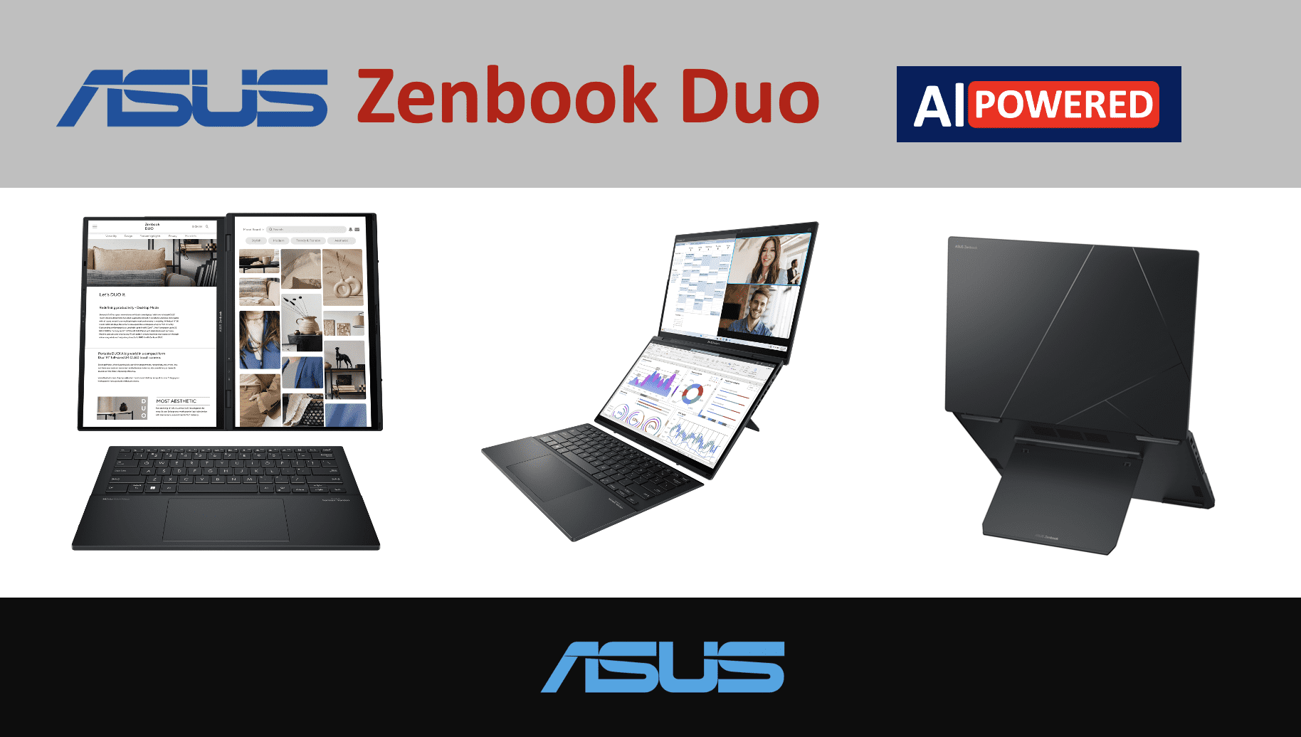 ASUS Zenbook DUO AI Powered 2-in-1 Laptop 14.0in Touchscreen OLED WUXGA Display (Intel Ultra 9-285H, 32GB LPDDR5X, 4TB PCIe SSD, Backlit KB, 2 Thunderbolt 4, WiFi 7, Webcam, Bluetooth 5.4, Win 11 Pro)