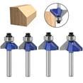 AIDUCHO 4 Pcs 6mm Shank 45 Degree Chamfering Cutter, Chamfer Drill Bits