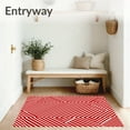 thumbnail image 3 of ODIKA 3'x5' Machine Washable Non-Slip Area Rug, Pastoral Meadow Herringbone Stripe Floor Accent High Traffic Rug, Red, 615781, 3 of 7