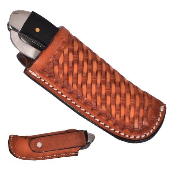 Showman Argentina Cow Leather Knife Sheath w/ Basket Weave Tooling