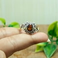 thumbnail image 3 of Natural Red Garnet Gemstone 925 Sterling Silver Design Wedding Engagement Ring Gift Jewelry for Women, 3 of 5