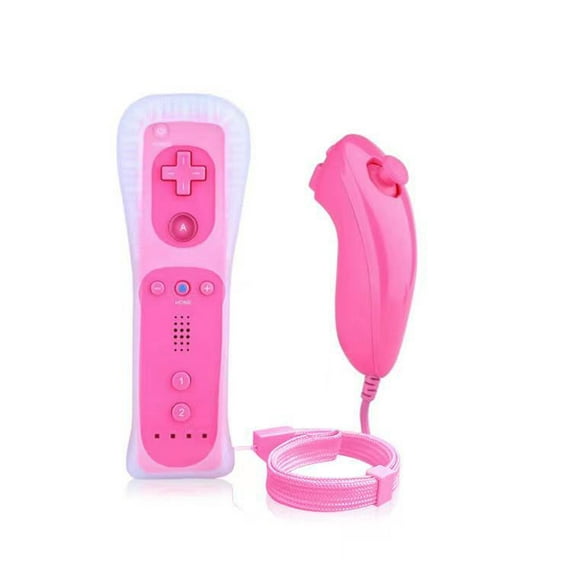 Wii Remote and Nunchuck Controller,Upgrade Wii Wireless Controller Compatible with Wii Wii U,Pink