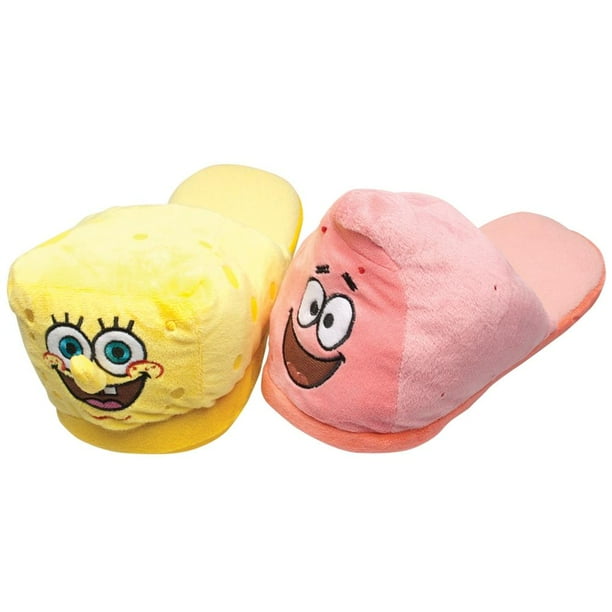 Spongebob Squarepants Spongebob & Patrick Plush Slippers Walmart