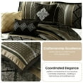 thumbnail image 5 of Nanshing Markus 9 Piece Traditional Damask Comforter Set, Black Gold, California King, 5 of 10