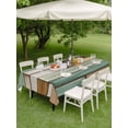 thumbnail image 3 of Outdoor Tablecloth with Umbrella Hole and Zipper, Sage Green Vintage Rectangle Table Cloth 52x70 Inch Waterproof Tablecloth, Brown Retro Farmhouse Elegant Pastoral Picnic Table Cover for Patio, 3 of 7