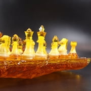 KIZIMA Handmade Baltic Amber Chess Set, Konigsberg Imperial Edition, Luxury Gift USA