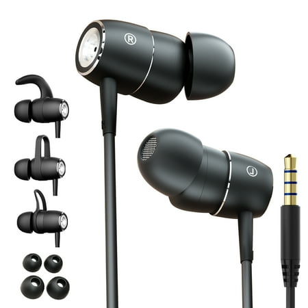 In ear wired earbuds,Heavy bass 3.5mm plug headphones wire with mic,Dynamic subwoofer Noise isolation earphones wire,HD stereo immersive listening