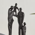 thumbnail image 4 of Brown Cast Iron Abstract Family of Four Together Sculpture - Tabletop Figurine For Desks, Accent Tables, or Shelves, 4 of 9