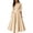 Beige, variant on Womens Cotton Linen Blend Button Front Dress High Waist Midi Maxi Shirt Dress with Pockets Pleated Skirt Navy 2XL