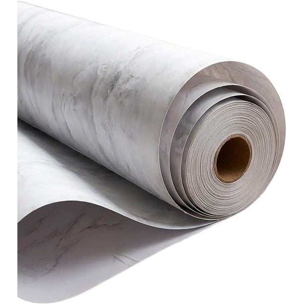 Papel Tapiz Azulejo Mármol Rollo Vinil Adhesivo 10m X 60cm Gris con Negro Piedra
